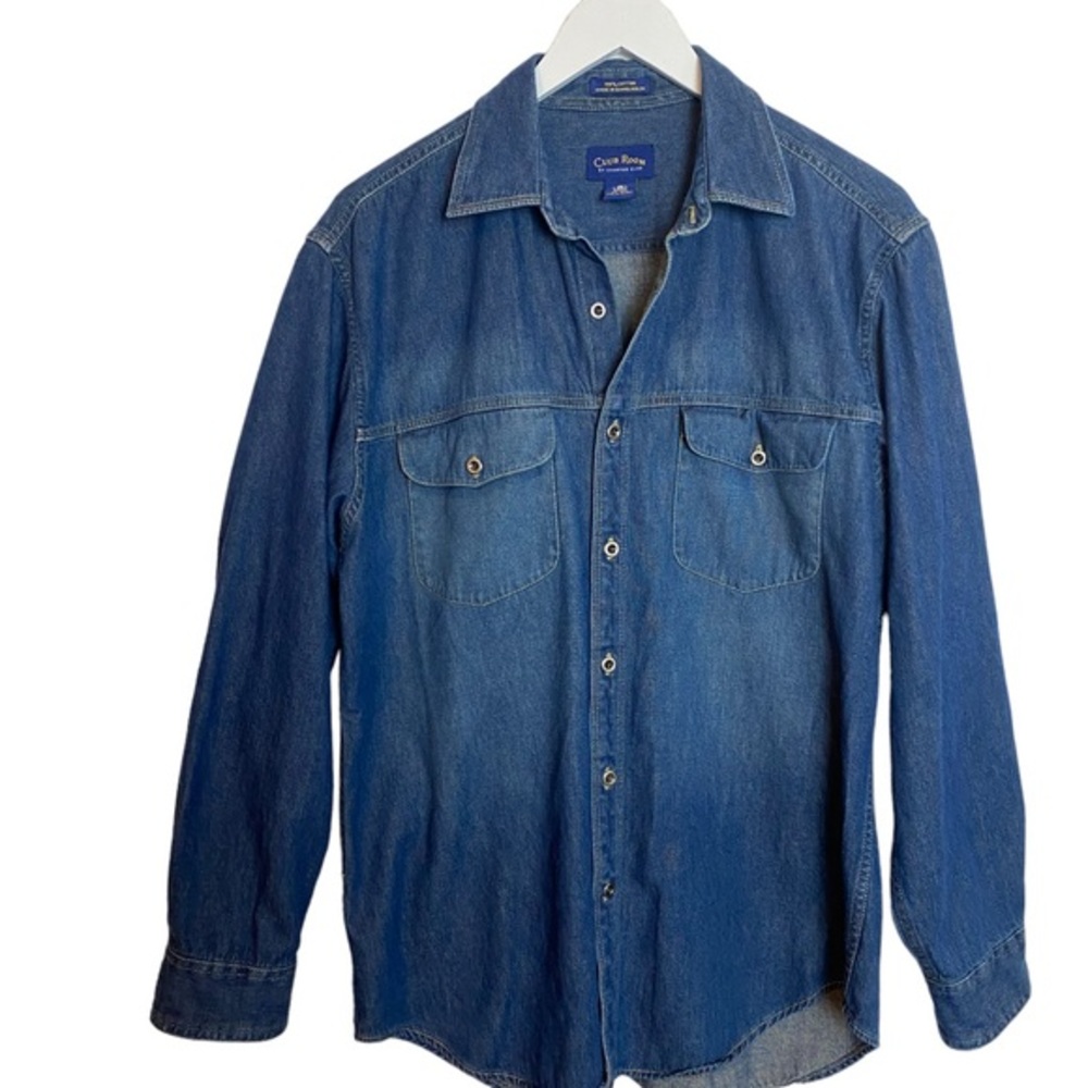 Club Room by Charter Club Denim Cotton Long Sleeve Shirt Size M